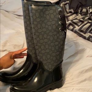 Coach Leather Premium Rainboots